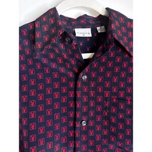 Vintage Playboy Shirt Mens Medium Red and Black Bunny Logo 90s